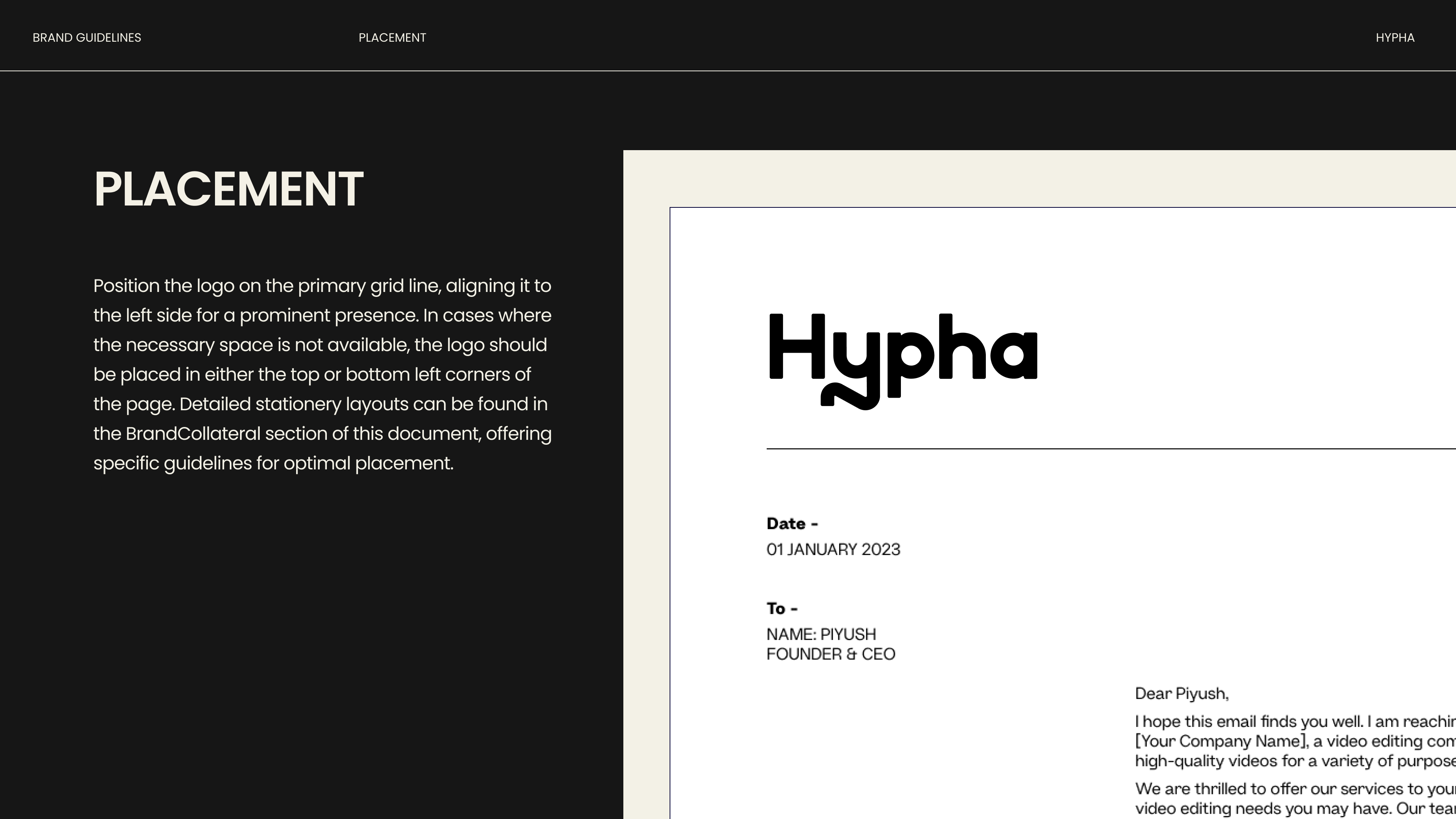 Hypha Logo Placement Examples