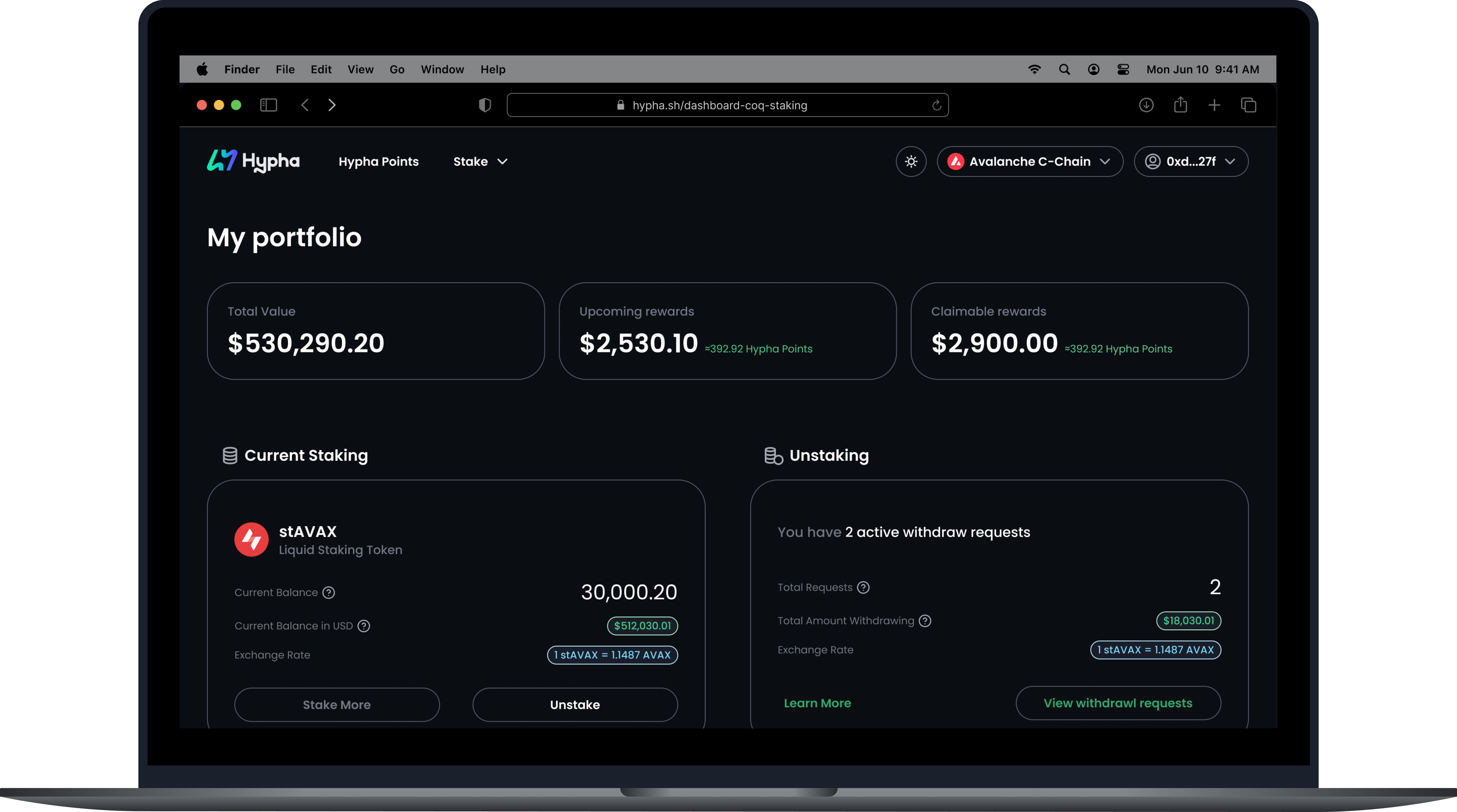 Hypha Portfolio Dark Theme - Main View
