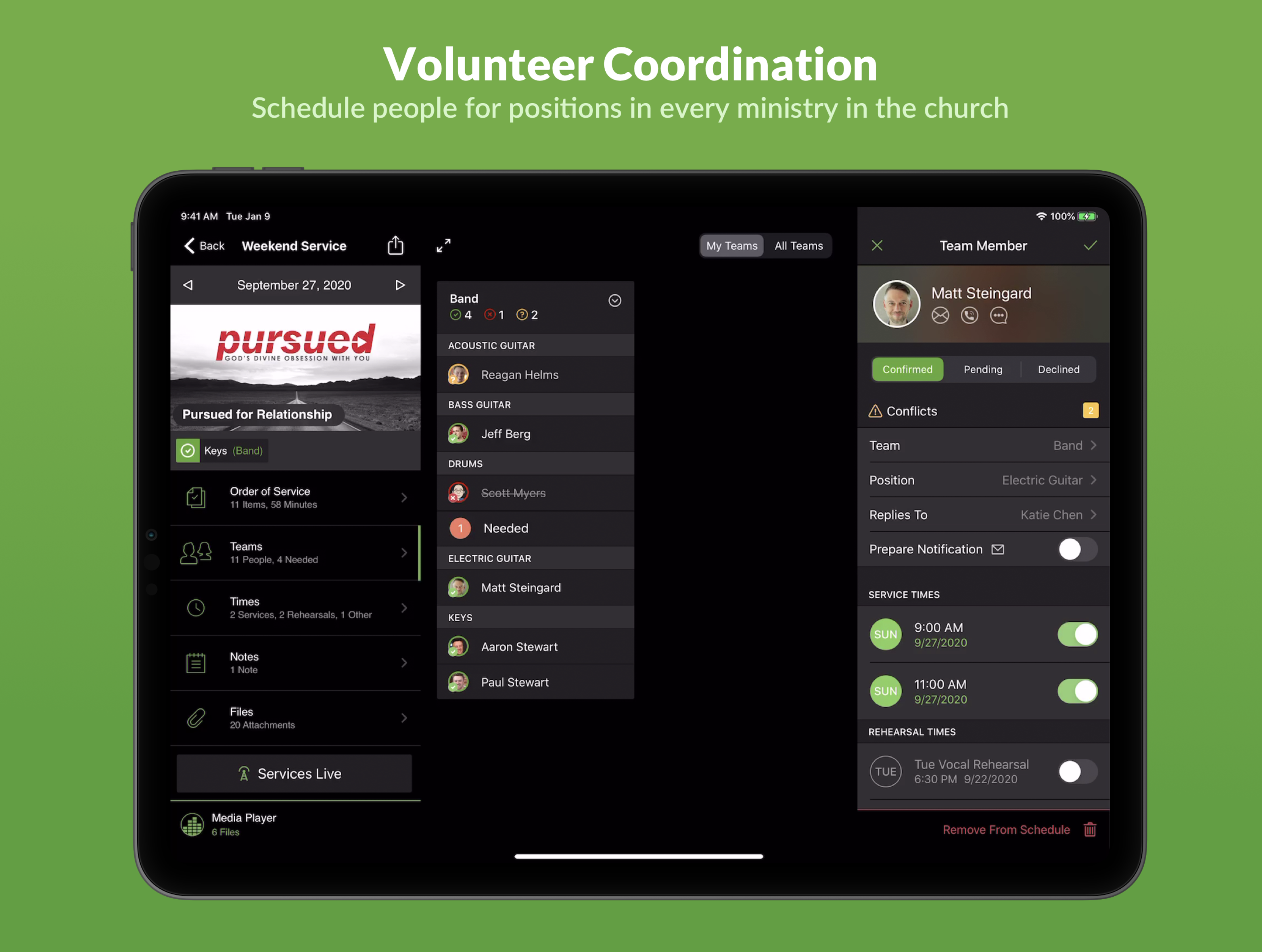 Planning Center Services Mobile UI